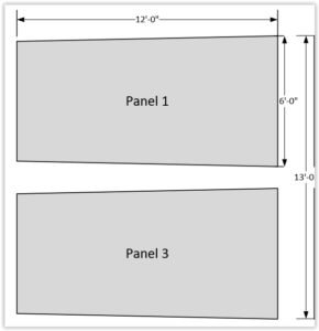 Blueprint showing top and bottom billboards on one side