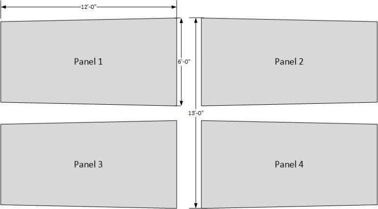 Blueprint showing all four sign panels